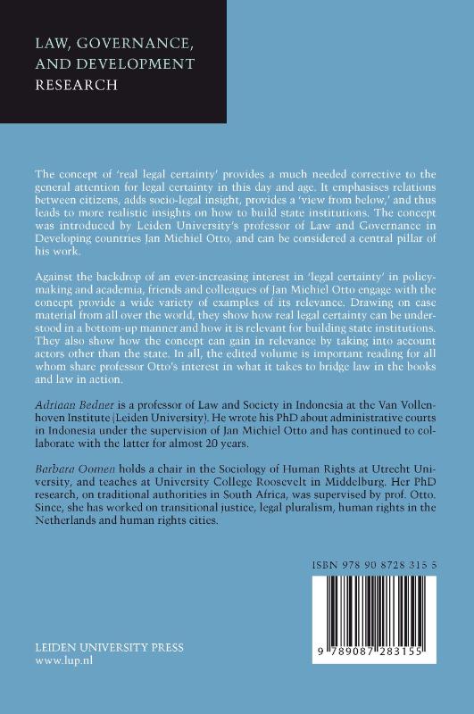 Achterkant van Real Legal Certainty and its Relevance