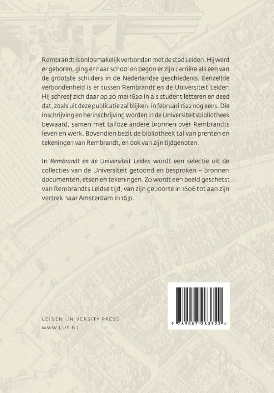 Achterkant van Rembrandt en de Universiteit Leiden