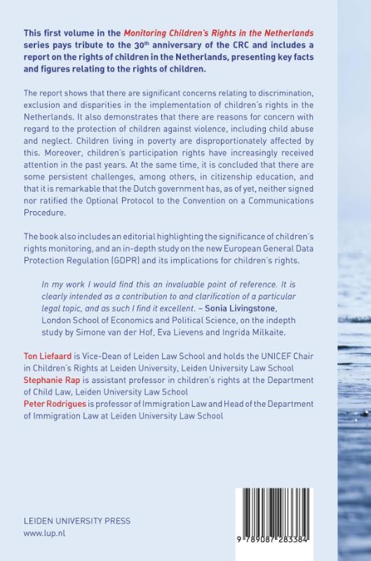 Achterkant van Monitoring Children's Rights in the Netherlands
