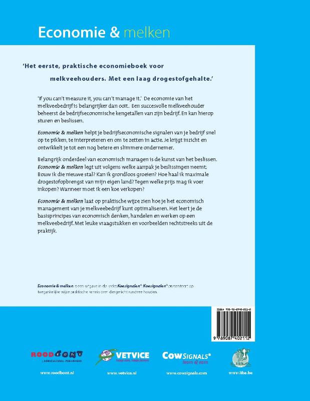 Achterkant van Economie en melken