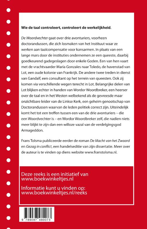 Achterkant van De woordvechter