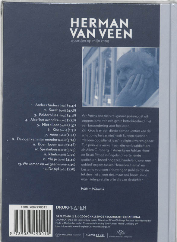 Achterkant van Woorden op mijn zang