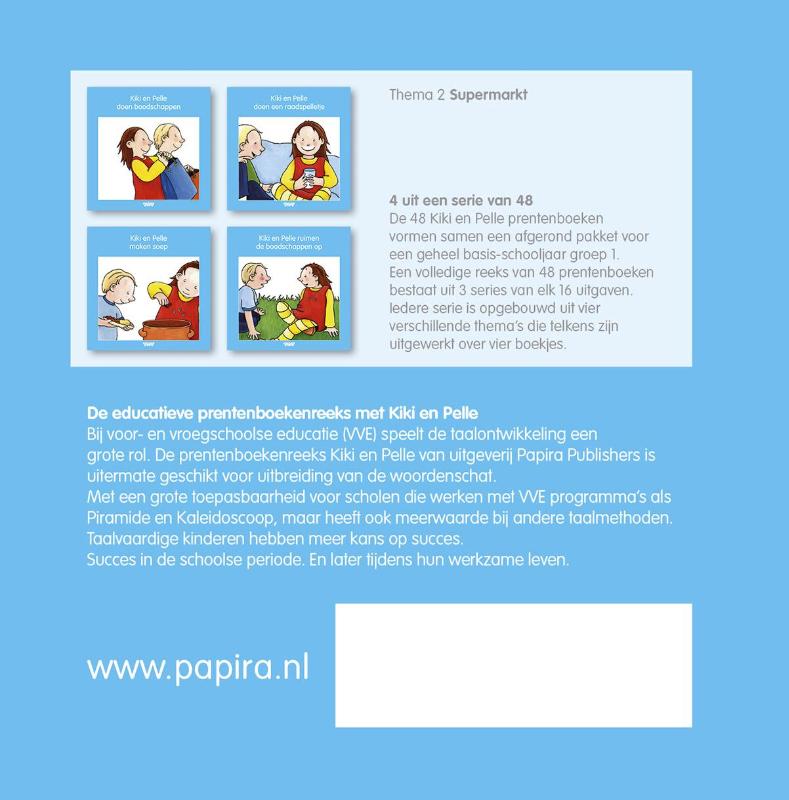 Achterkant van Kiki en Pelle doen boodchappen