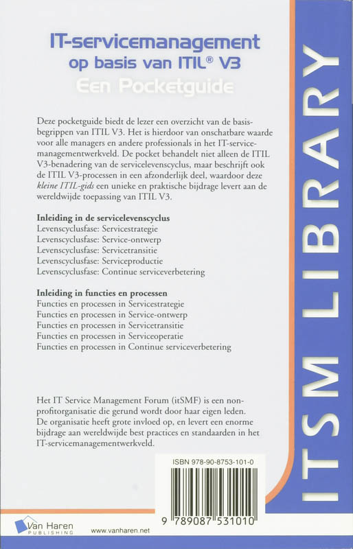 Achterkant van ITIL V3