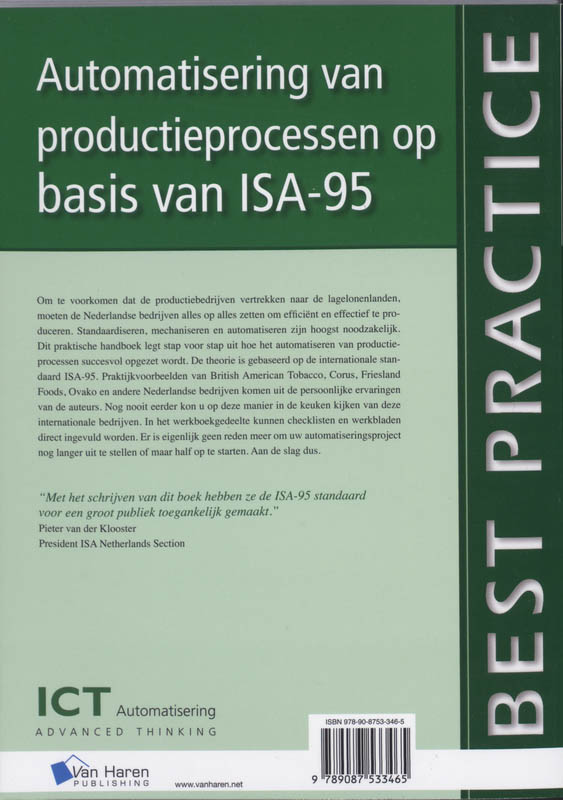 Achterkant van Automatisering van productieprocessen op basis van ISA-95