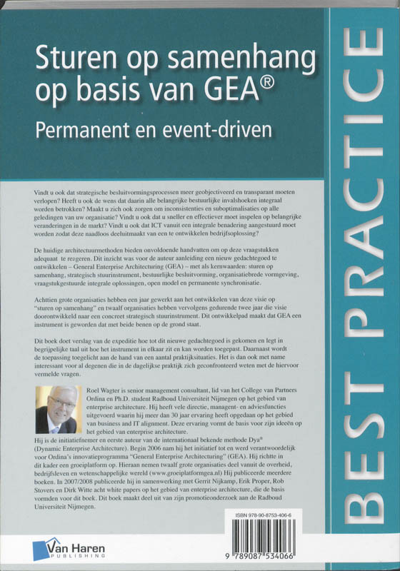 Achterkant van Sturen op samenhang op basis van GEA