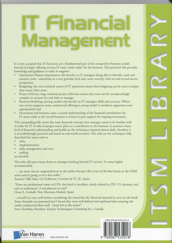 Achterkant van IT financial management