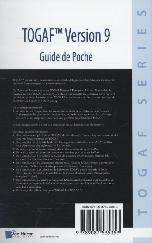 Achterkant van TOGAF version 9