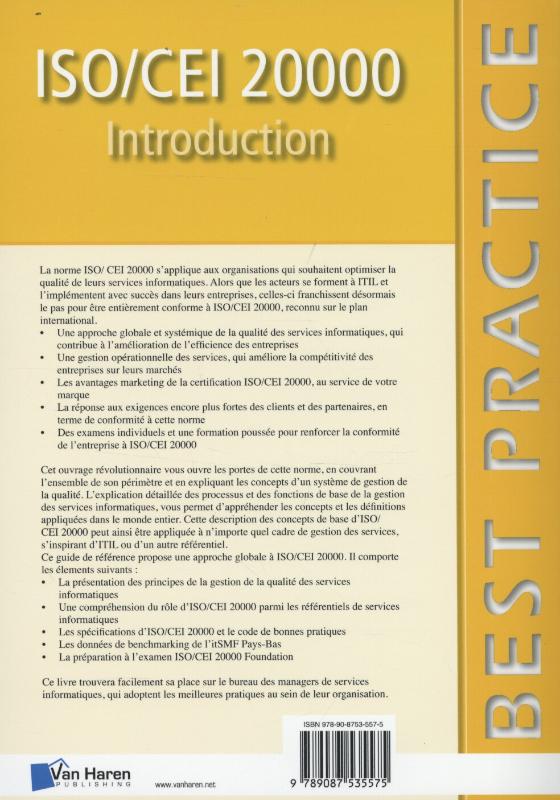 Achterkant van ISO/CEI 20000
