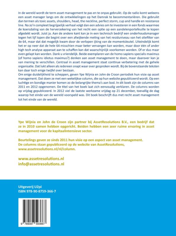 Achterkant van Asset management naar het einde van de wereld