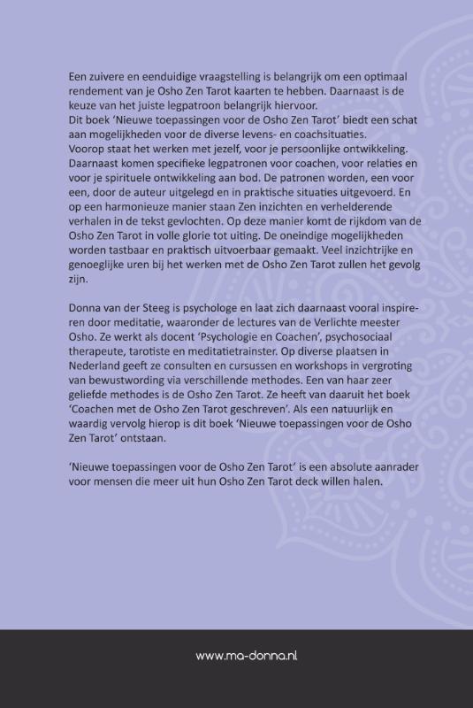Achterkant van Nieuwe toepassingen voor de Osho Zen Tarot