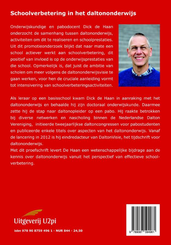 Achterkant van Schoolverbetering in het Daltononderwijs