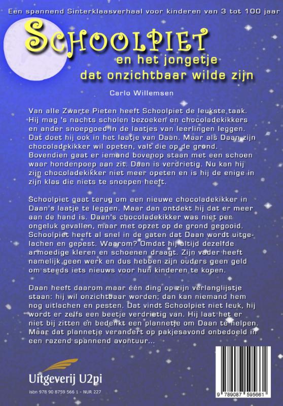 Achterkant van Schoolpiet en het jongetje dat onzichtbaar wilde zijn