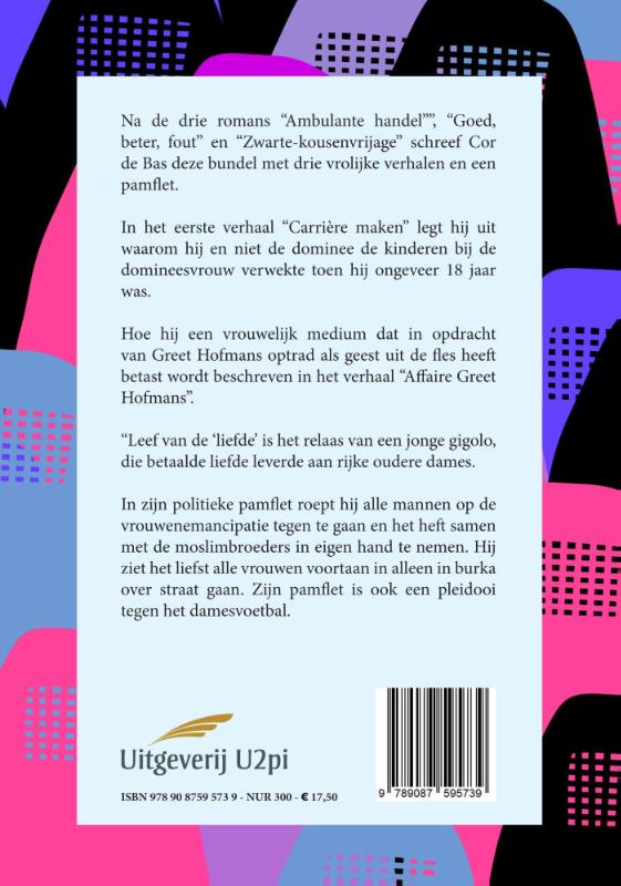 Achterkant van Drie vrolijke verhalen en een pamflet