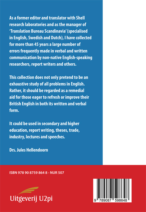 Achterkant van English communication guide for education, science, trade and industry