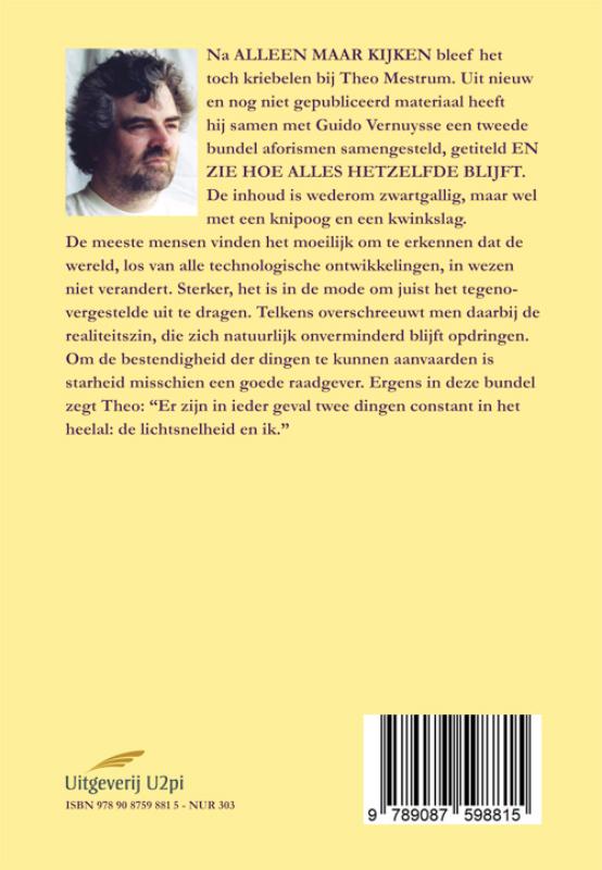 Achterkant van En zie hoe alles hetzelfde blijft