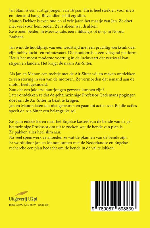 Achterkant van De jacht op de Air-Sitter