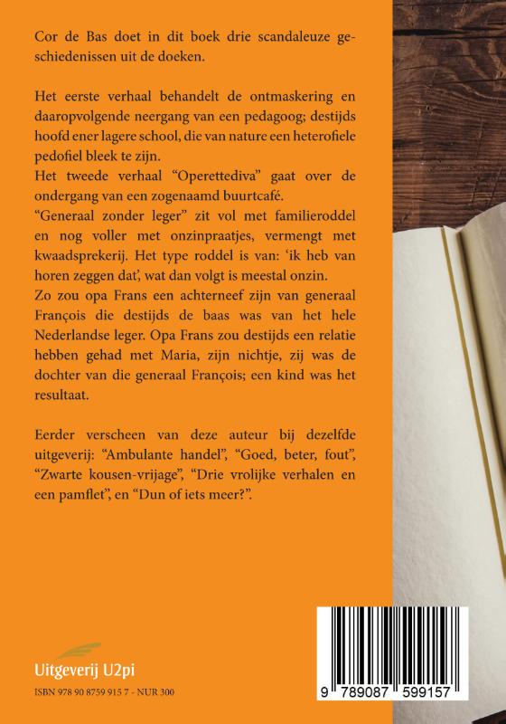 Achterkant van Drie scandaleuze geschiedenissen