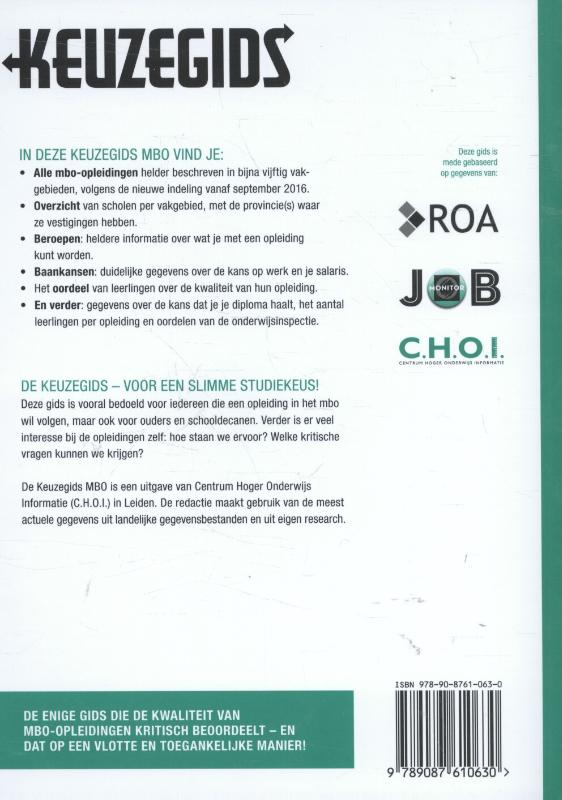 Achterkant van Keuzegids MBO 2016