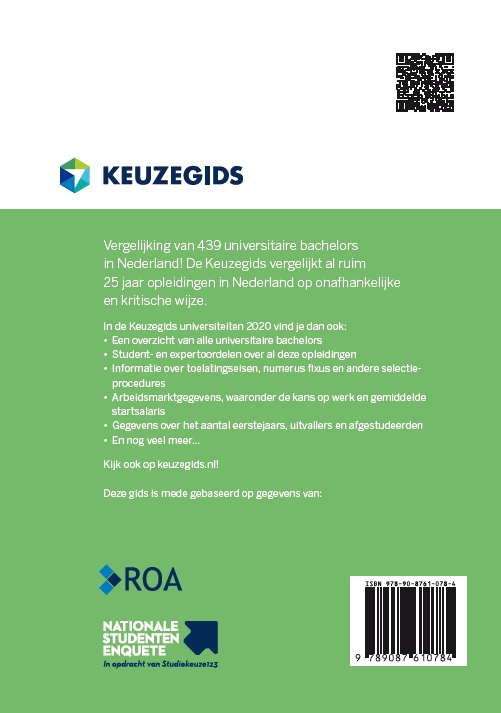 Achterkant van Keuzegids universiteiten 2020
