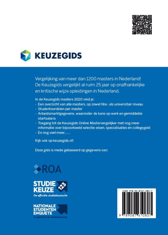 Achterkant van Keuzegids masters 2020
