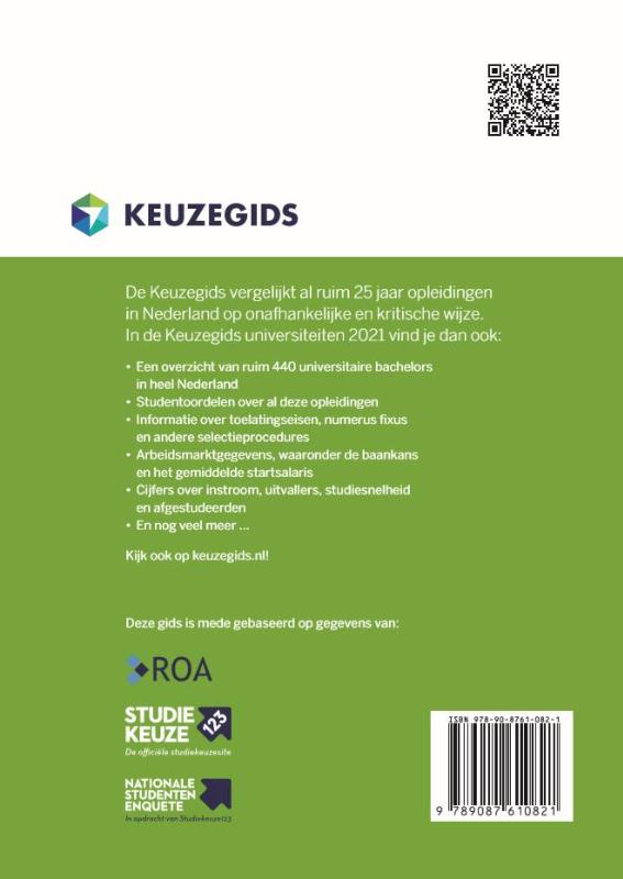 Achterkant van Keuzegids universiteiten 2021