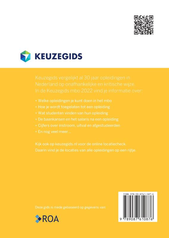 Achterkant van Keuzegids mbo 2022