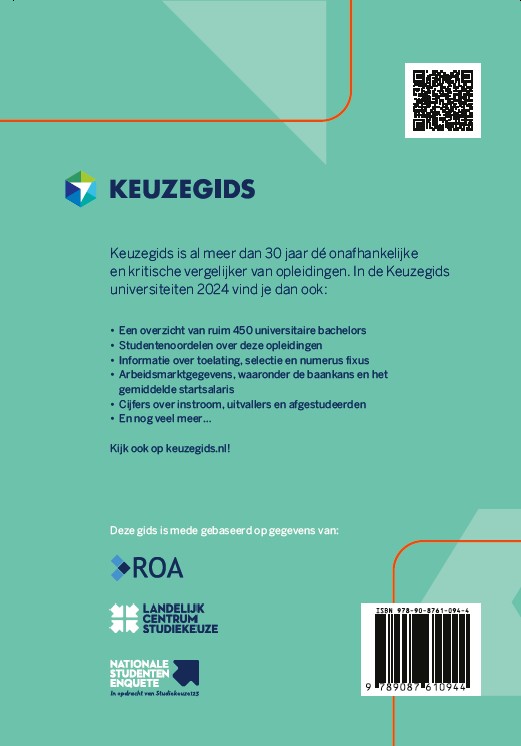 Achterkant van Keuzegids universiteiten 2024