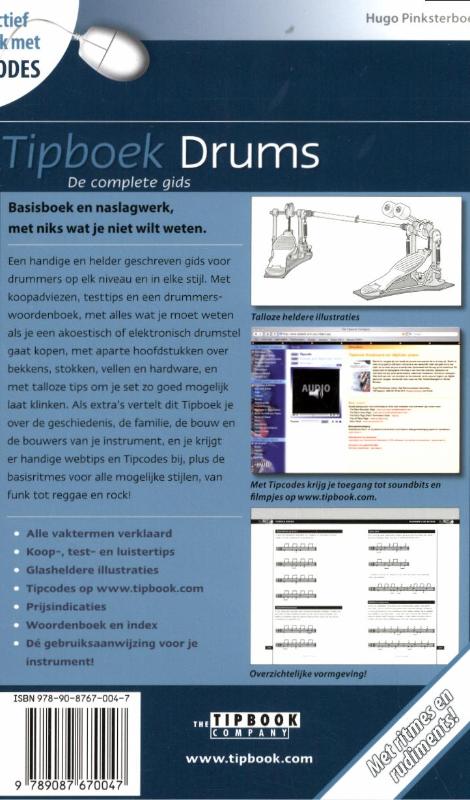 Achterkant van Tipboek Drums
