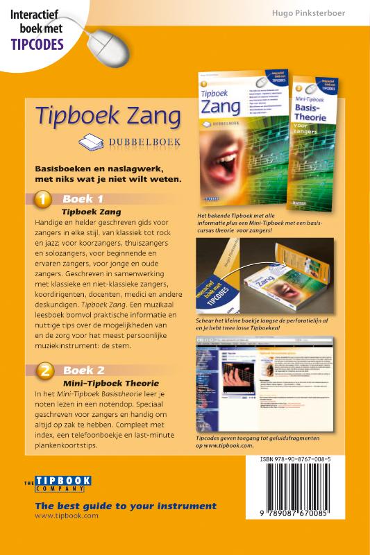 Achterkant van Tipboek Zang