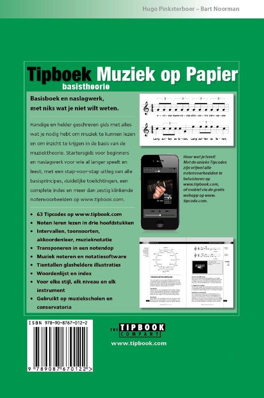 Achterkant van Muziek op papier