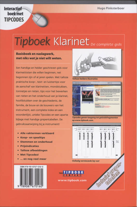 Achterkant van Tipboek Klarinet