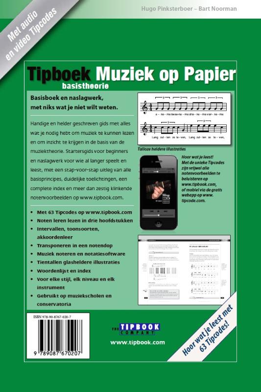 Achterkant van Muziek op papier