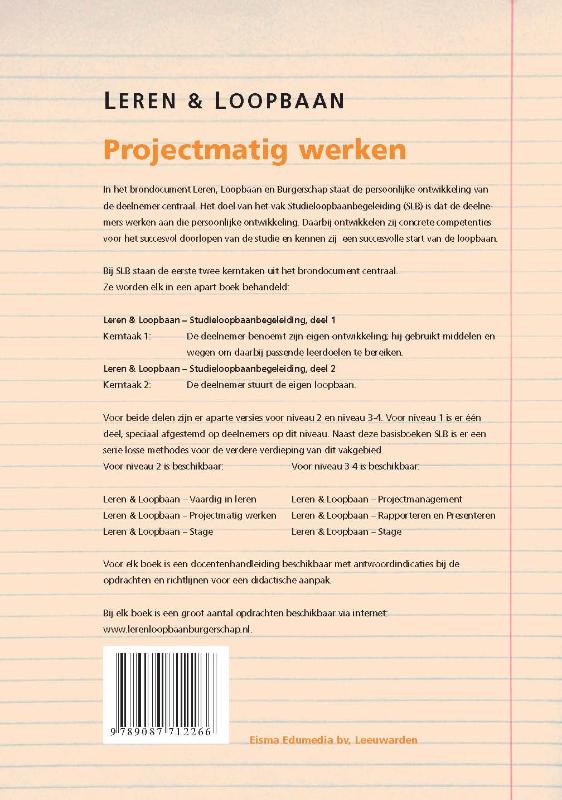 Achterkant van projectmatig werken