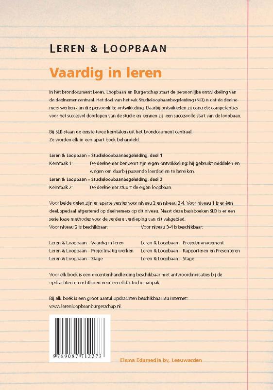 Achterkant van vaardig in leren