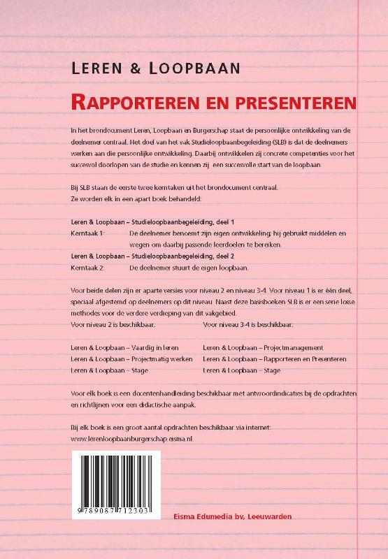 Achterkant van Raporteren en presenteren