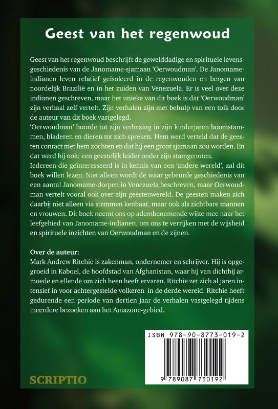 Achterkant van Geest van het regenwoud