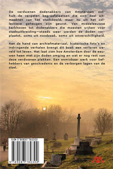 Achterkant van De verdwenen dodenakkers van Amsterdam