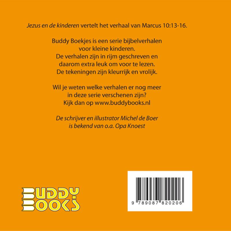 Achterkant van Jezus en de kinderen