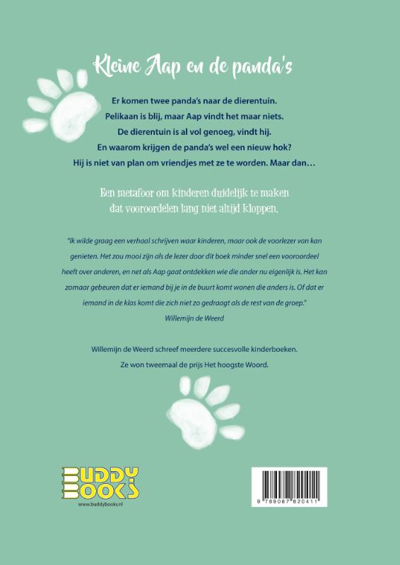 Achterkant van Kleine aap en de panda's