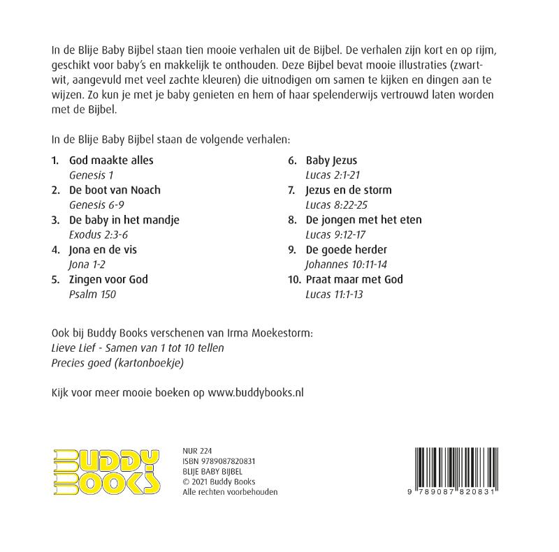 Achterkant van Blije Baby Bijbel