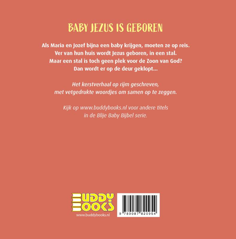 Achterkant van Baby Jezus is geboren
