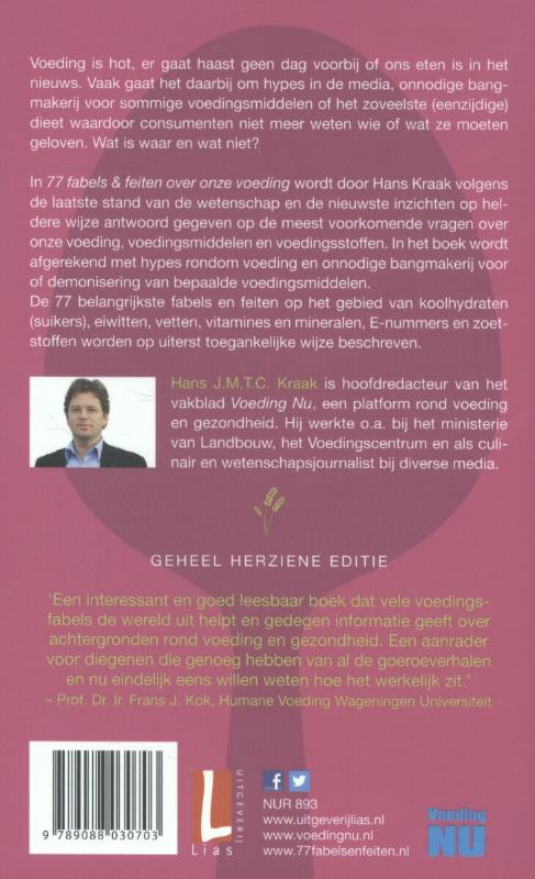 Achterkant van 77 fabels & feiten over onze voeding