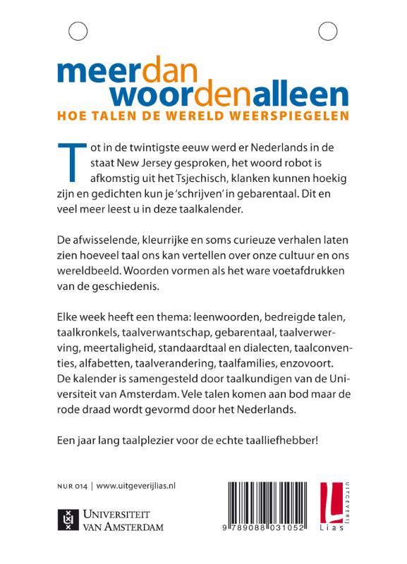 Achterkant van Meer dan woorden alleen