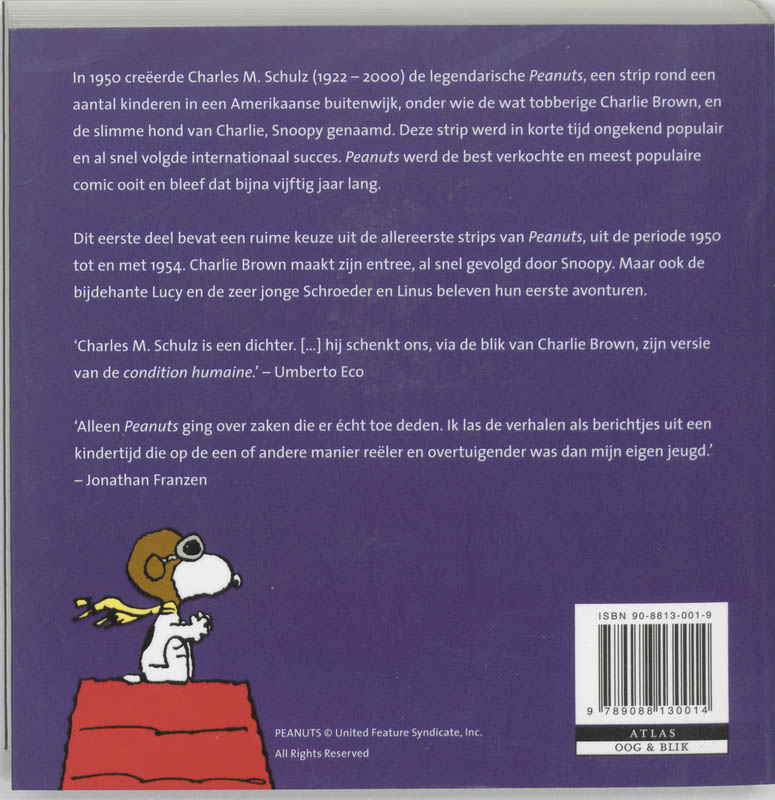 Achterkant van Peanuts , de jaren 1950-1954