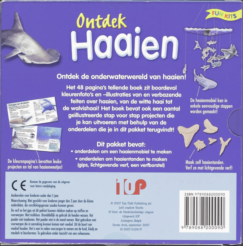 Achterkant van Ontdek haaien