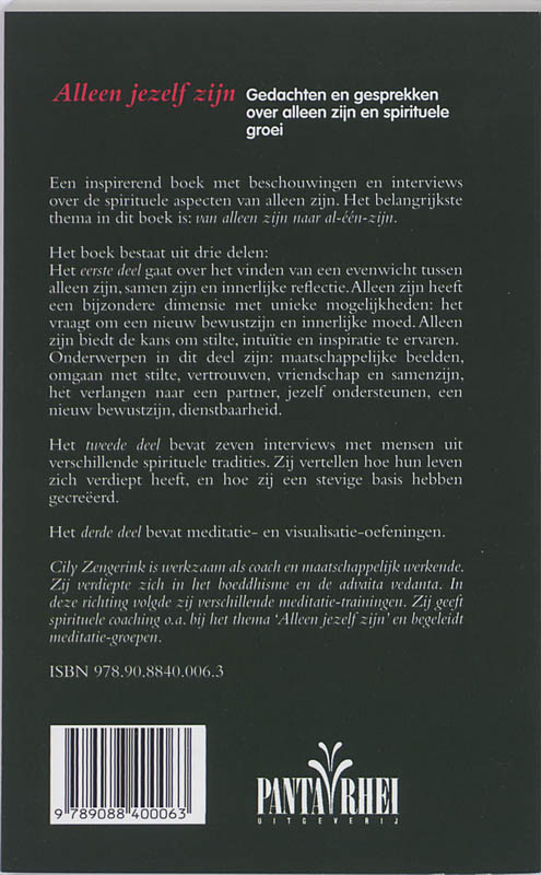 Achterkant van Alleen jezelf zijn