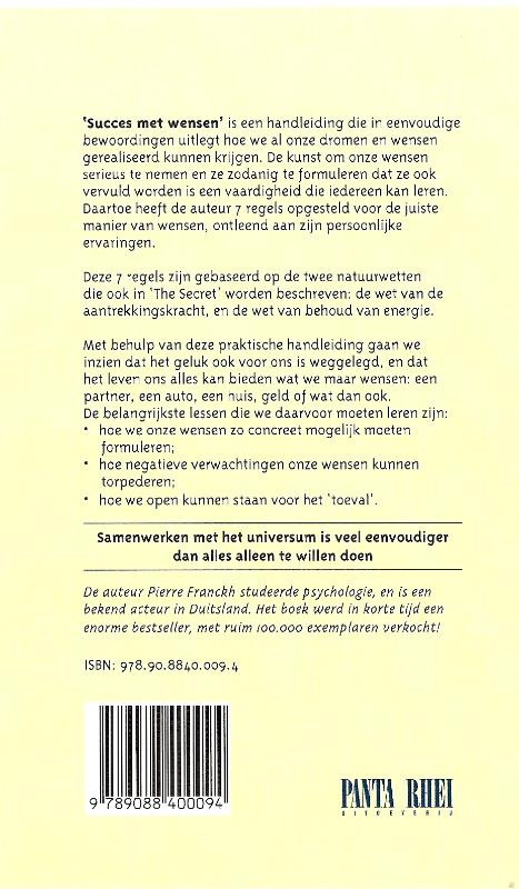 Achterkant van Succes met wensen