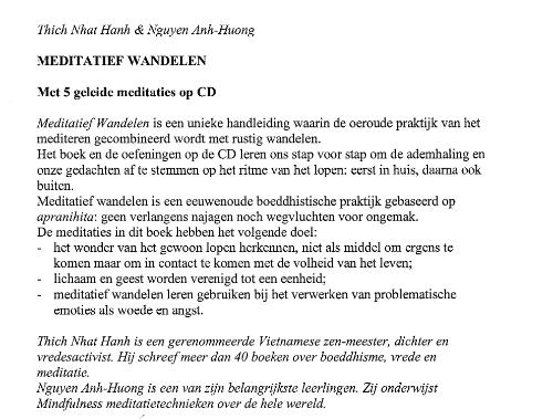 Achterkant van Meditatief wandelen