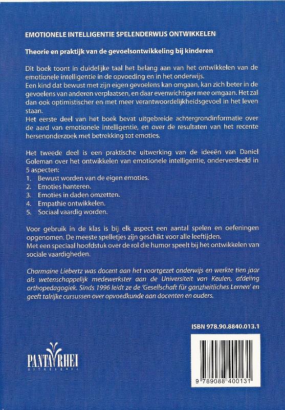 Achterkant van Emotionele intelligentie spelenderwijs ontwikkelen